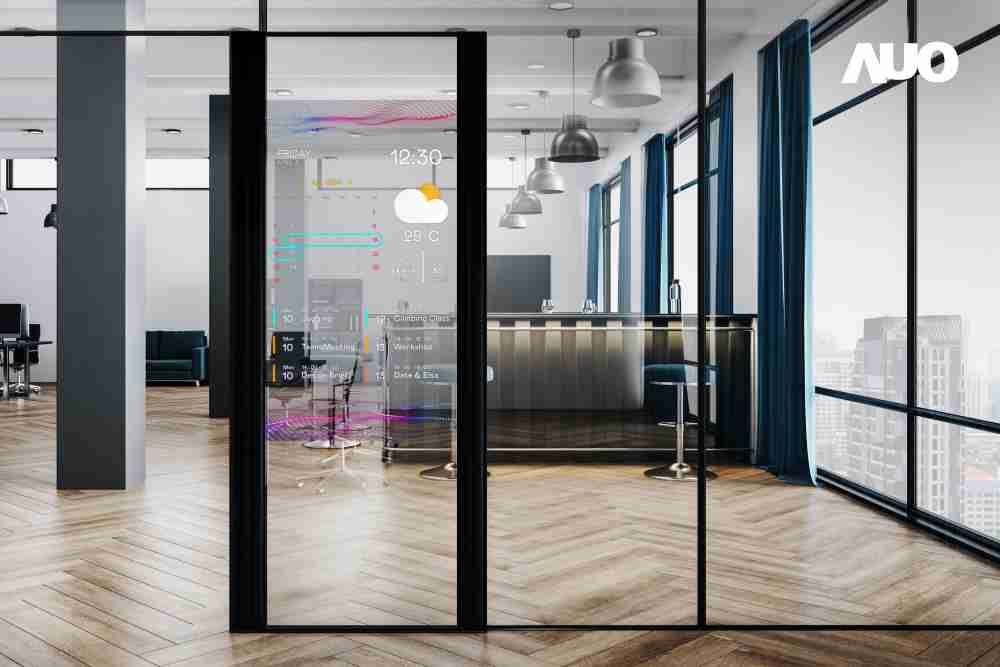 60吋Micro LED透明窗屏显示器，，，，可依需求调整并延伸应用于不同场域，，包括汽车侧窗或家庭玄关、、、智慧橱窗、、、、商业展示等面向，，，，提供丰富的信息娱乐内容