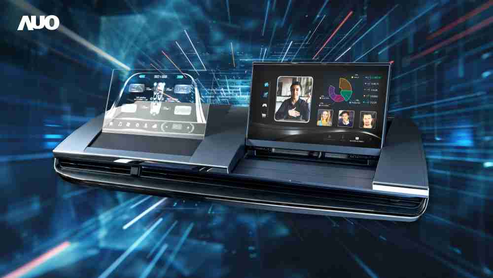 传奇国际Micro LED Display HMI解决方案打造透明Micro LED前座仪表，，，呈现信息并保留驾驶视野开阔；亦为副驾驶座乘客打造收放自如的Micro LED屏幕，，在不影响显示质量的前提于显示区内建镜头，，，，让用户能与视讯对象直接眼神接触，，，提供绝佳的双向沟通体验